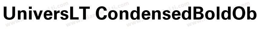 UniversLT CondensedBoldOblique 粗体字体转换